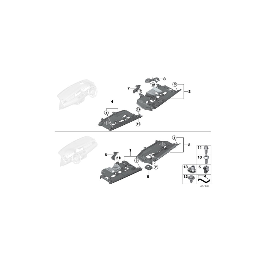 Genuine BMW 51459170417 RR4 RR6 F11 Bracket, Trim, Footwell On Driver's Side Left hand drive (Inc. 530d, 750dX & 740Li) | ML Performance US