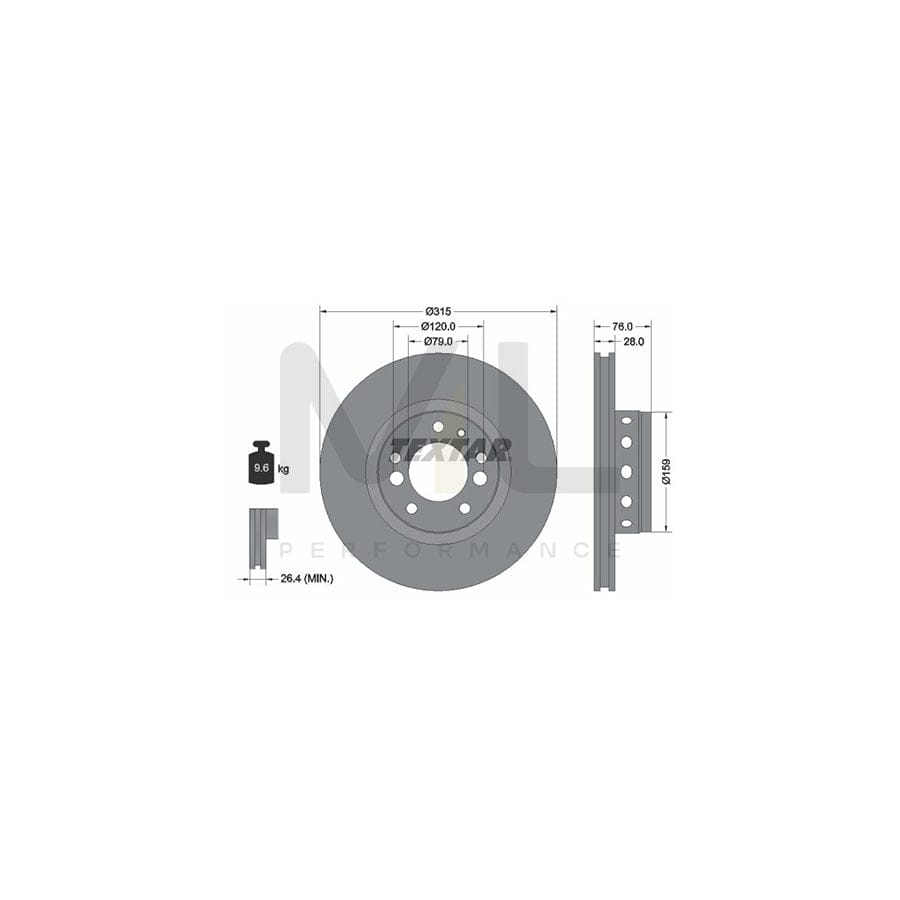 TEXTAR 92070900 Brake Disc for BMW 5 Saloon (E34) Externally Vented, without wheel hub, without wheel studs | ML Performance Car Parts