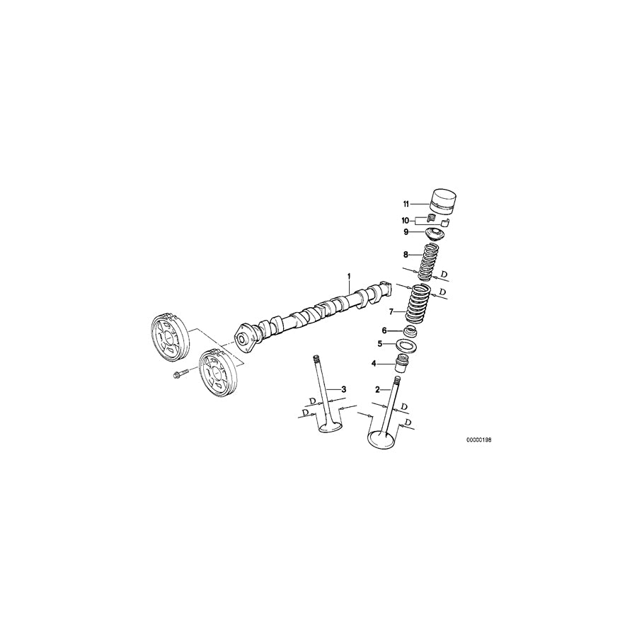 Genuine BMW 11311727138 E30 Camshaft Exhaust (Inc. 318i & 318is) | ML Performance UK Car Parts