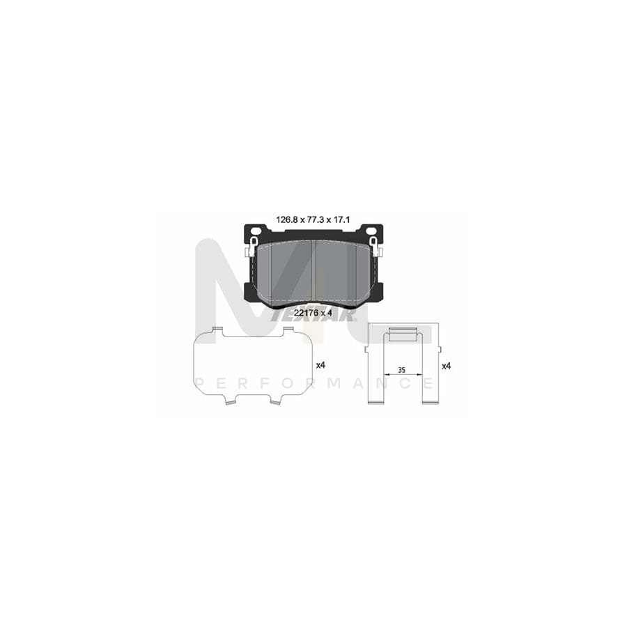 TEXTAR 2217601 Brake pad set with acoustic wear warning, with accessories | ML Performance Car Parts