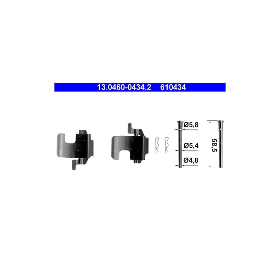 ATE 13.0460-0434.2 Accessory Kit, Disc Brake PaDS for Fiat Cinquecento (170)