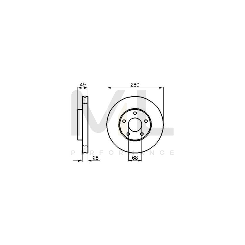 BOSCH 1 987 481 274 Brake Hose for HONDA Prelude III (BA) 703mm | ML Performance Car Parts