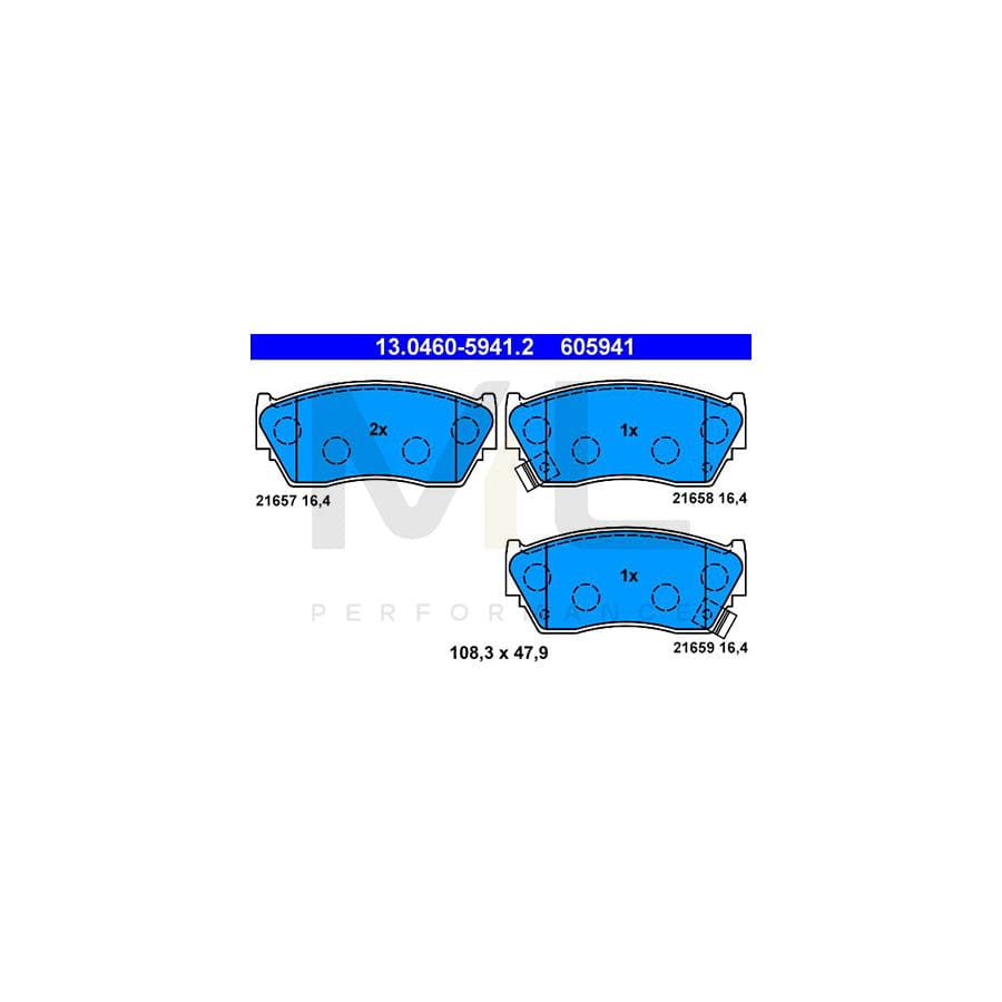 ATE 13.0460-5941.2 Brake pad set with acoustic wear warning