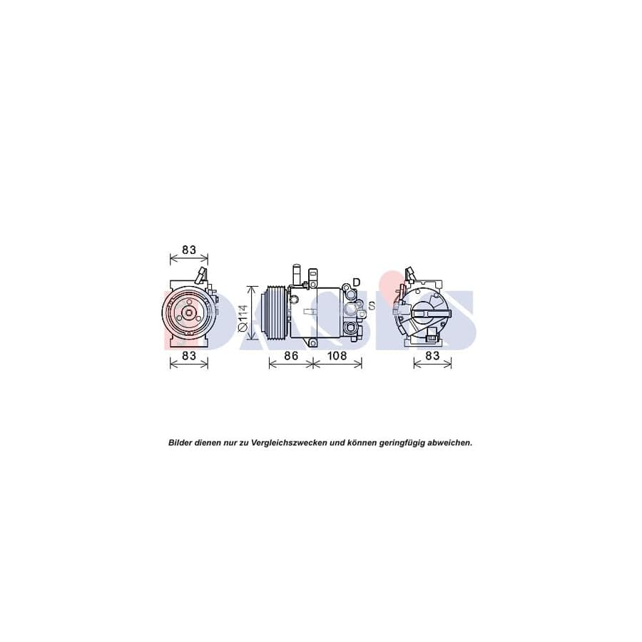 AKS Dasis 852808N Compressor, Air Conditioning for Hyundai Elantra V Saloon (MD)
