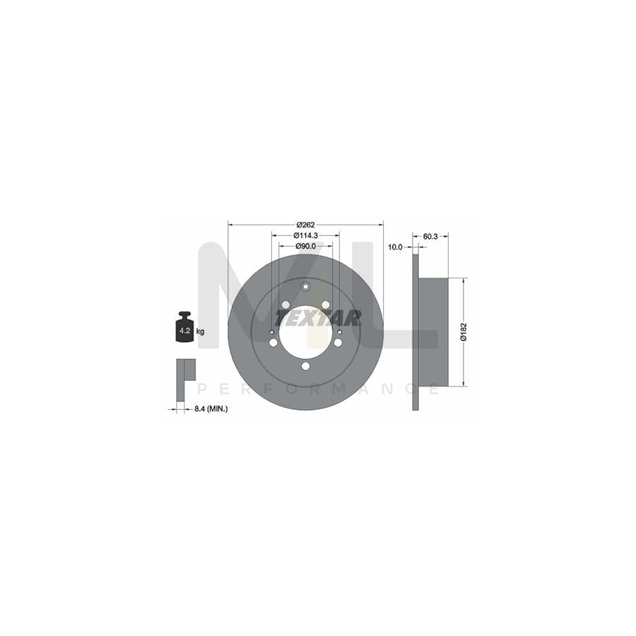 TEXTAR PRO 92136103 Brake Disc Solid, Coated, without wheel hub, without wheel studs | ML Performance Car Parts