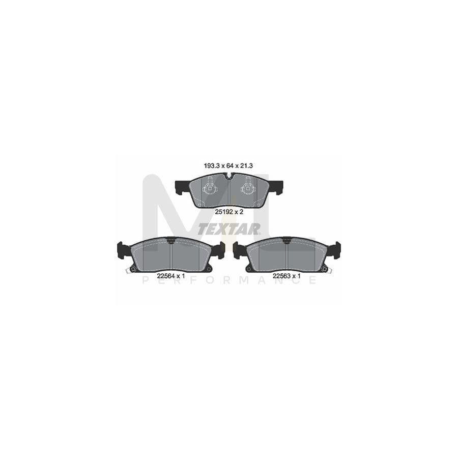 TEXTAR 2519207 Brake pad set for JEEP Grand Cherokee IV (WK, WK2) with acoustic wear warning | ML Performance Car Parts