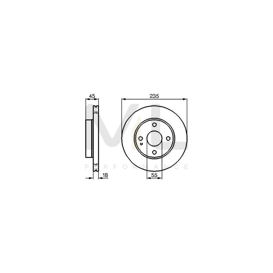 BOSCH 0 986 478 241 Brake Disc Internally Vented, Vented, Oiled | ML Performance Car Parts