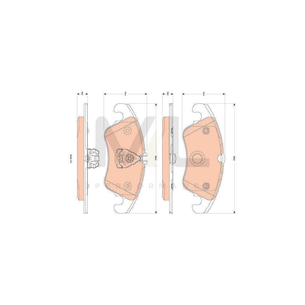 TRW Gdb1833 Brake Pad Set For Ford Focus Mk2 Hatchback (Da_, Hcp, Dp) Prepared For Wear Indicator | ML Performance Car Parts