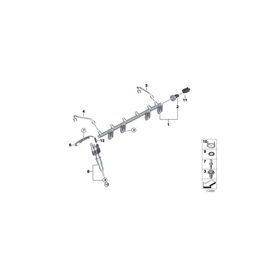Genuine BMW 13537535897 E93 F10 E92 High-Pressure Rail (Inc. 630i, 530i & 330xi) | ML Performance US Car Parts
