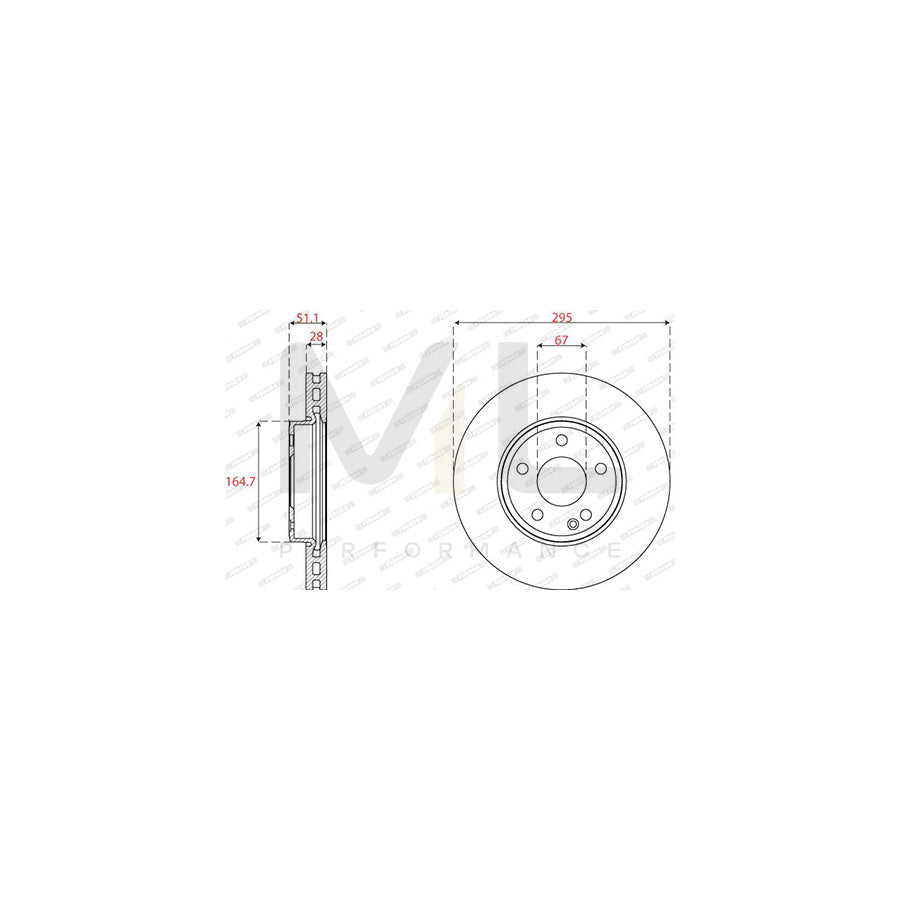 FERODO DDF2760C Brake Disc Vented | ML Performance Car Parts