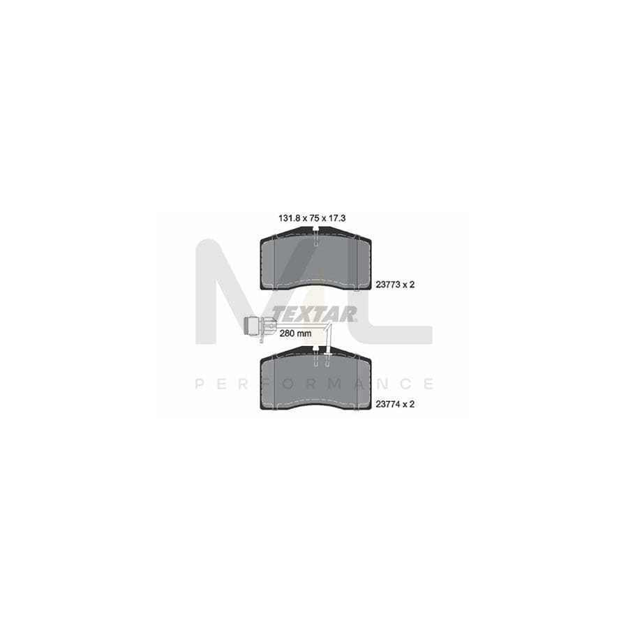 TEXTAR 2377301 Brake pad set for AUDI A8 D2 (4D2, 4D8) with integrated wear warning contact | ML Performance Car Parts