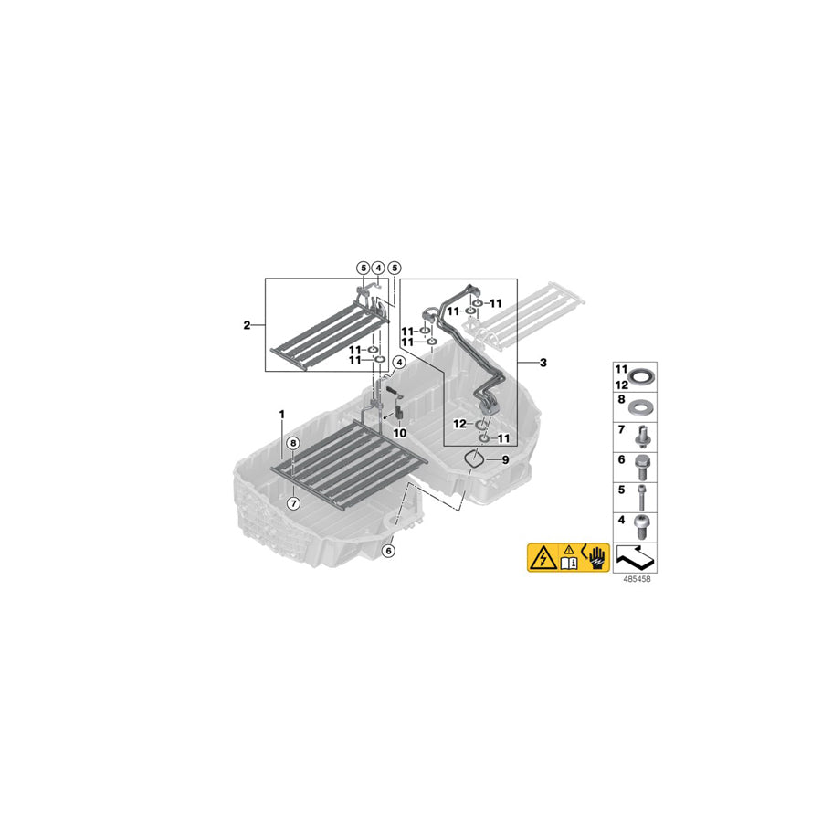 Genuine BMW 61278632538 G11 G30 Radiator High-Voltage Battery Top Right (Inc. 740Le, 330e & 530e) | ML Performance US