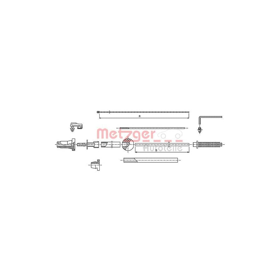 METZGER 10.1175 Throttle Cable for PEUGEOT 306
