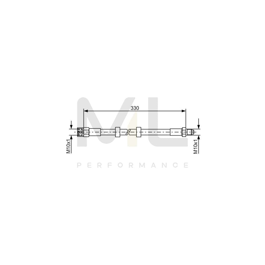 BOSCH 1 987 476 278 Brake Hose 335mm, M10x1 | ML Performance Car Parts
