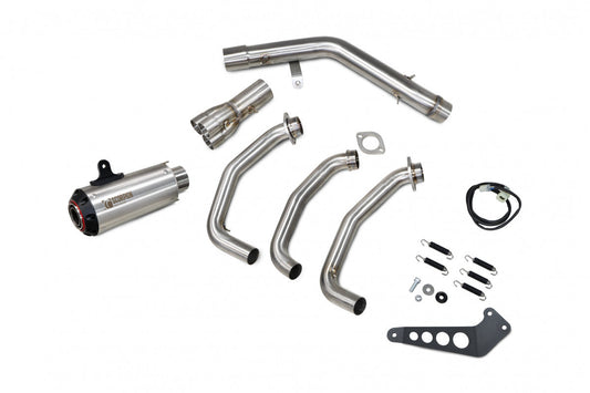 Scorpion PYA116SYSSEO Yamaha MT-09 Red Power Full System - Brushed Stainless Steel Sleeve | ML Performance US US