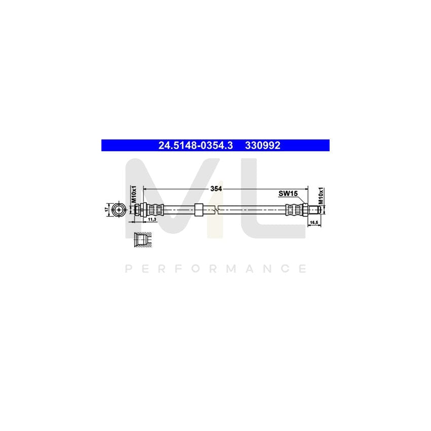 ATE 24.5148-0354.3 Brake Hose 354mm, M10x1