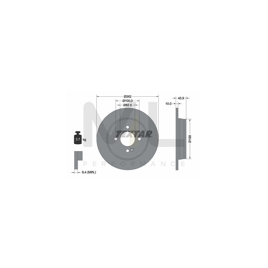 TEXTAR 92242200 Brake Disc Solid, without wheel hub, without wheel studs | ML Performance Car Parts