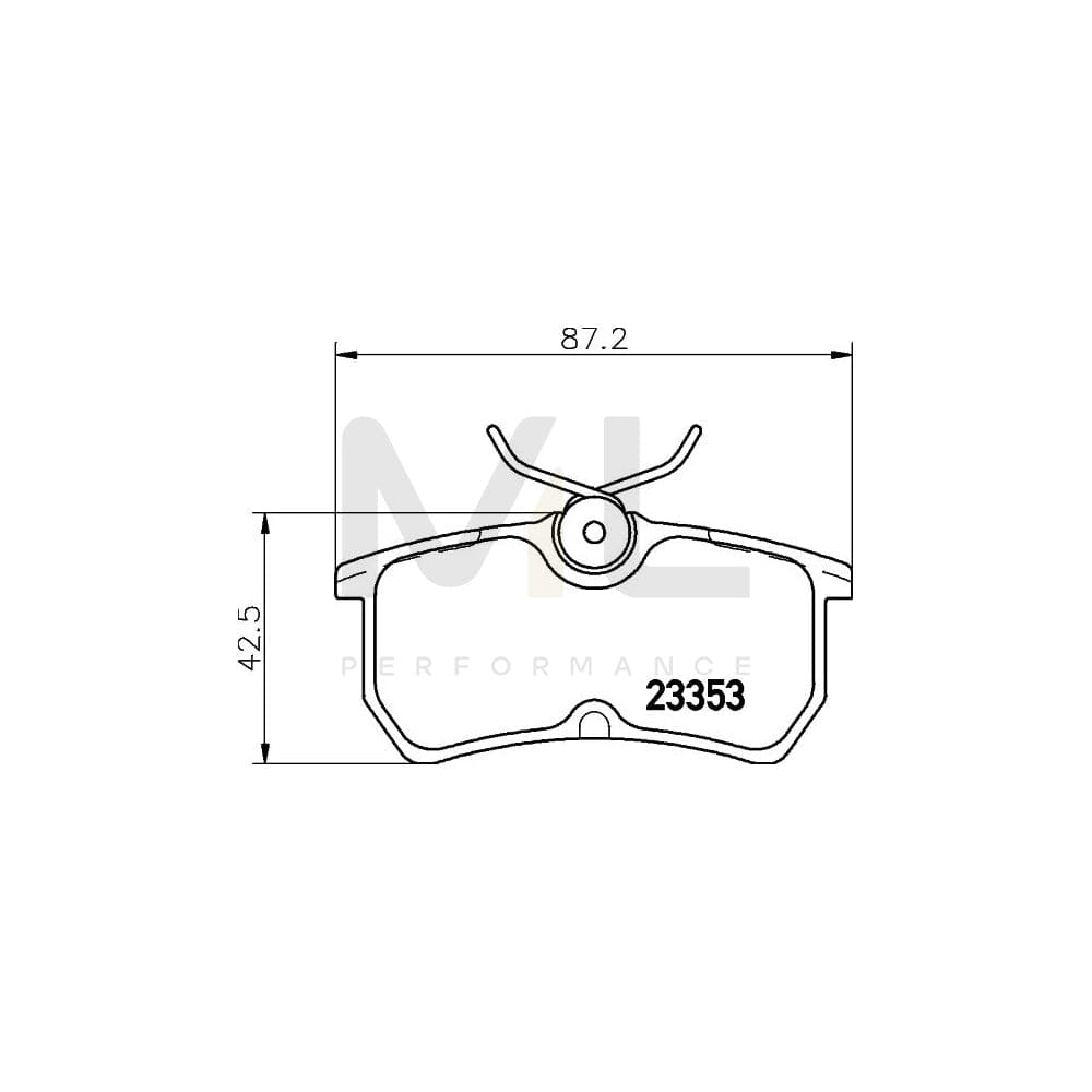 Hella 8DB 355 018-411 Brake Pad Set Not Prepared For Wear Indicator, With Brake Caliper Screws