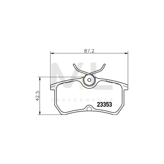 Hella 8DB 355 018-411 Brake Pad Set Not Prepared For Wear Indicator, With Brake Caliper Screws