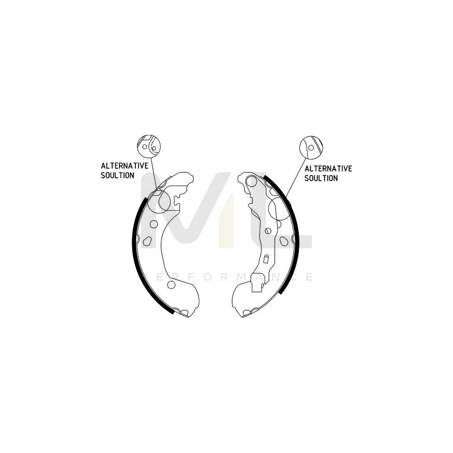 HELLA 8DB 355 002-801 Brake Shoe Set with handbrake lever