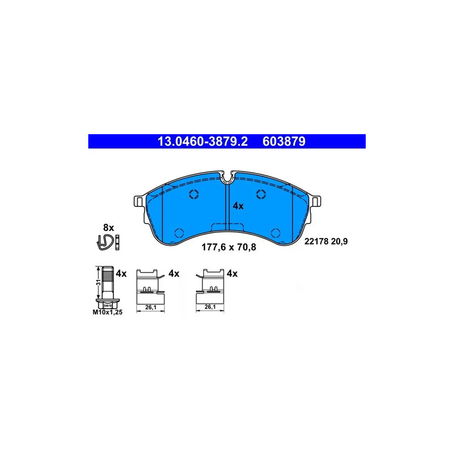 ATE 13.0460-3879.2 Brake Pad Set
