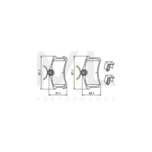 Bosch 0986494274 Brake Pad Set With Acoustic Wear Warning BP1186 | ML Performance Car Parts