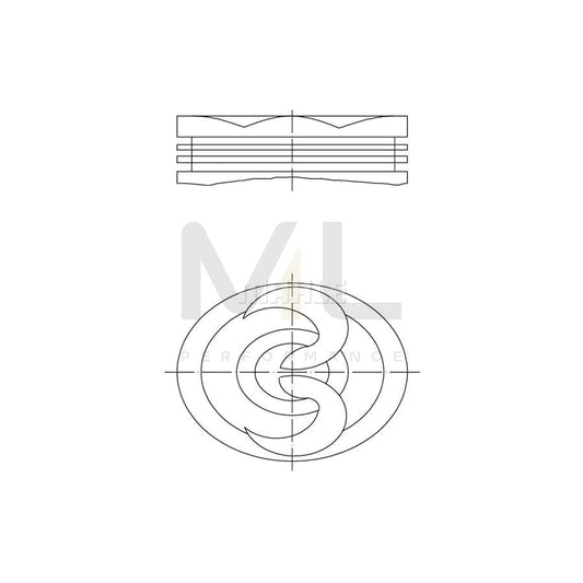MAHLE ORIGINAL 049 27 03 Piston 77,7 mm, without cooling duct | ML Performance Car Parts