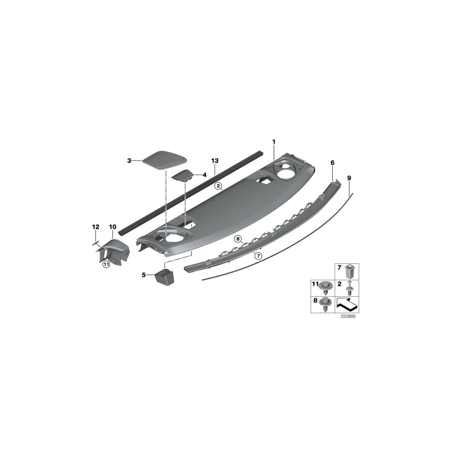 Genuine BMW 51467287100 F22 F30 F80 Trim Cover For Top Tether OYSTER (Inc. Hybrid 3, 328d & 430dX) | ML Performance US Car Parts