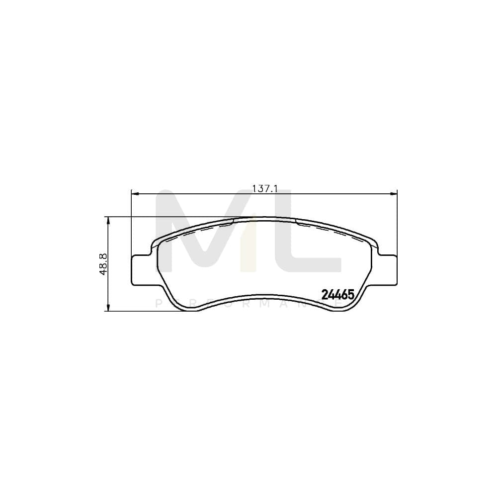 Hella 8DB 355 012-911 Brake Pad Set Not Prepared For Wear Indicator, With Accessories