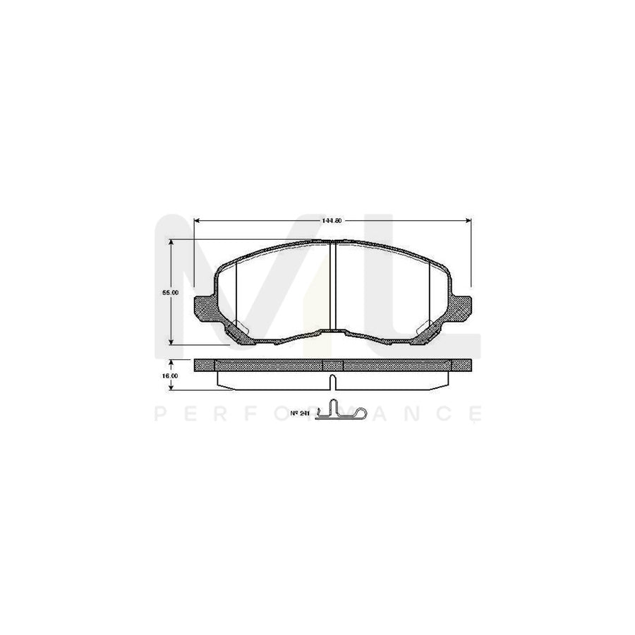 Bosch 0986Tb2825 Brake Pad Set Excl. Wear Warning Contact, With Accessories  | ML Performance Car Parts
