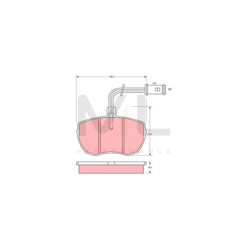 TRW Gdb759 Brake Pad Set For Iveco Daily Incl. Wear Warning Contact | ML Performance Car Parts