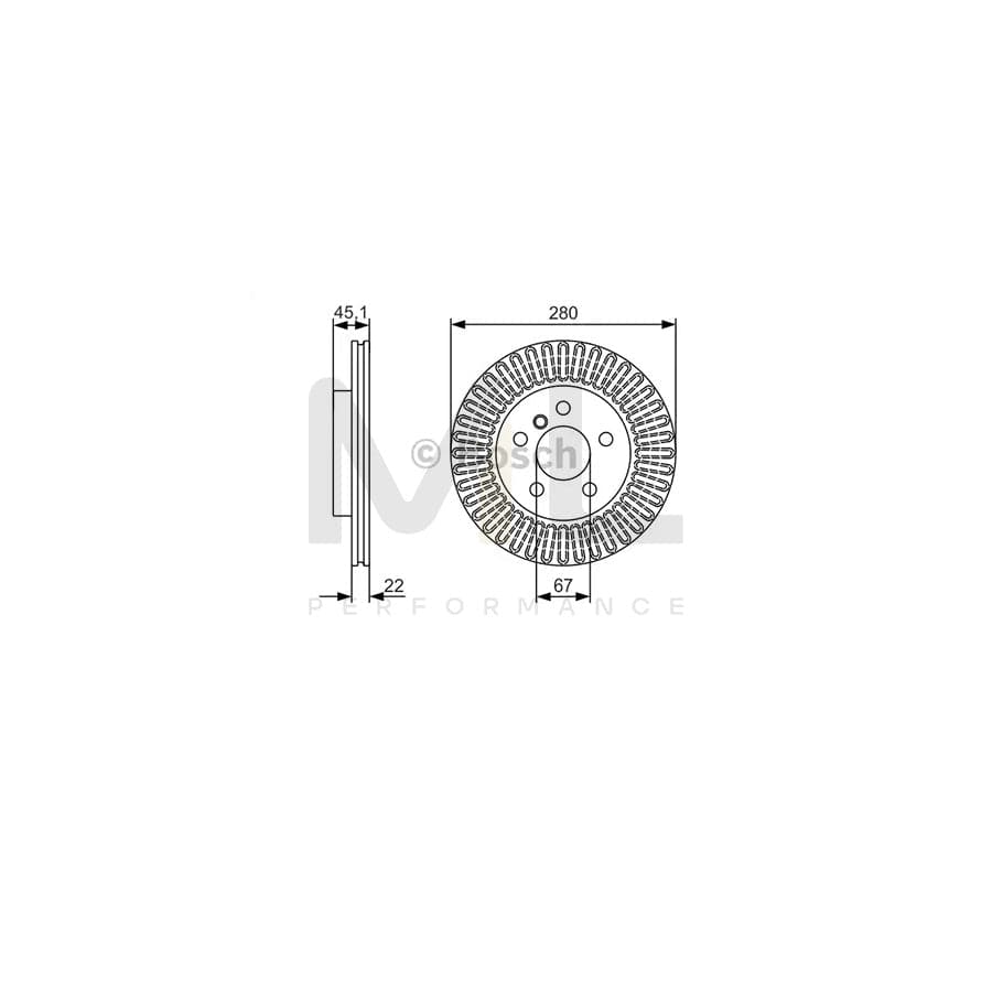 BOSCH 0 986 479 C97 Brake Disc Internally Vented, Vented, Coated, High-carbon | ML Performance Car Parts