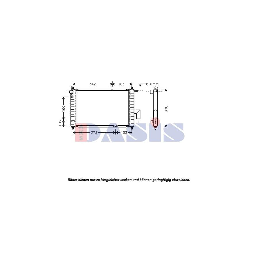 AKS Dasis 520102N Engine Radiator for Daewoo Matiz I Hatchback (M100, M150)