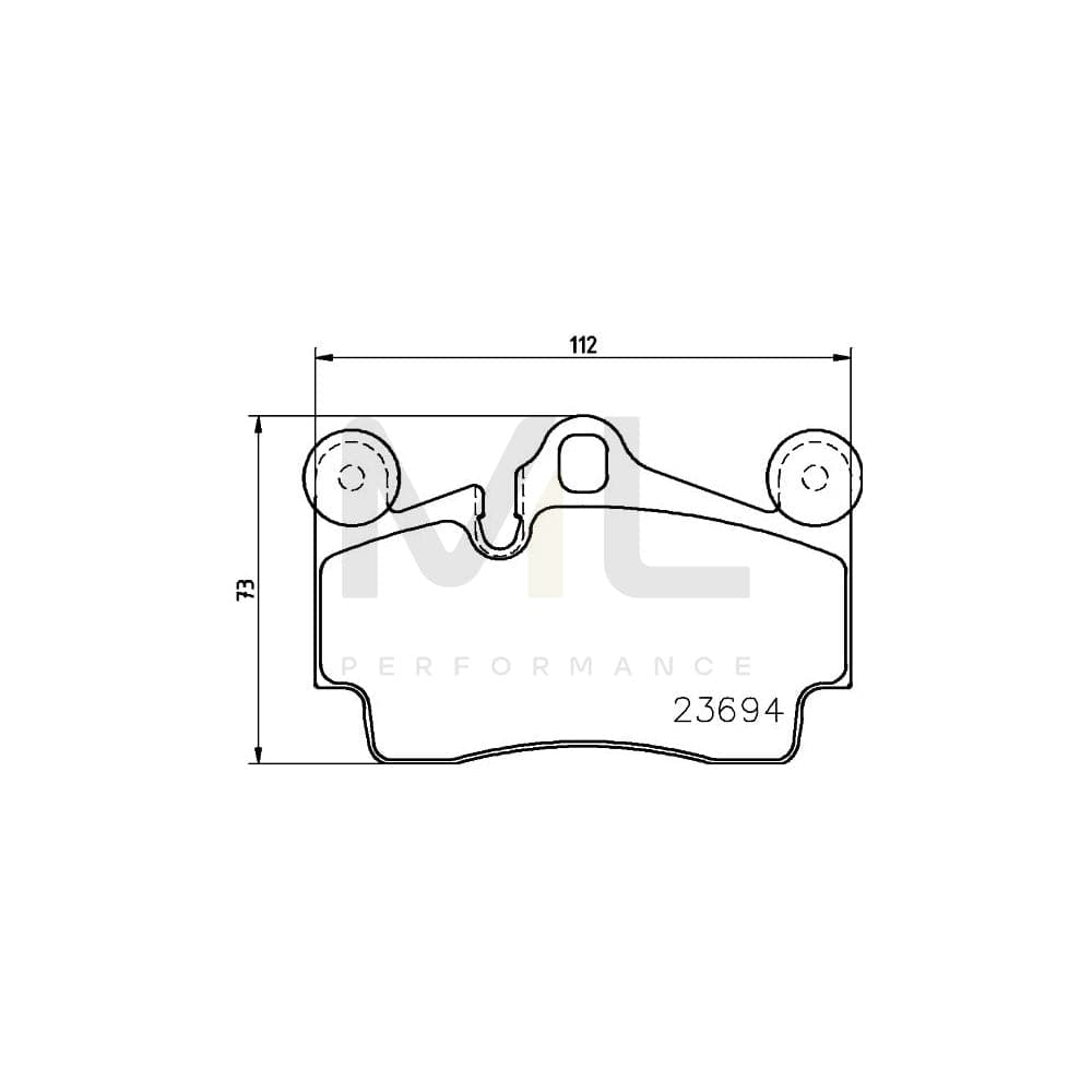 Hella 8DB 355 018-711 Brake Pad Set Prepared For Wear Indicator, With Counterweights
