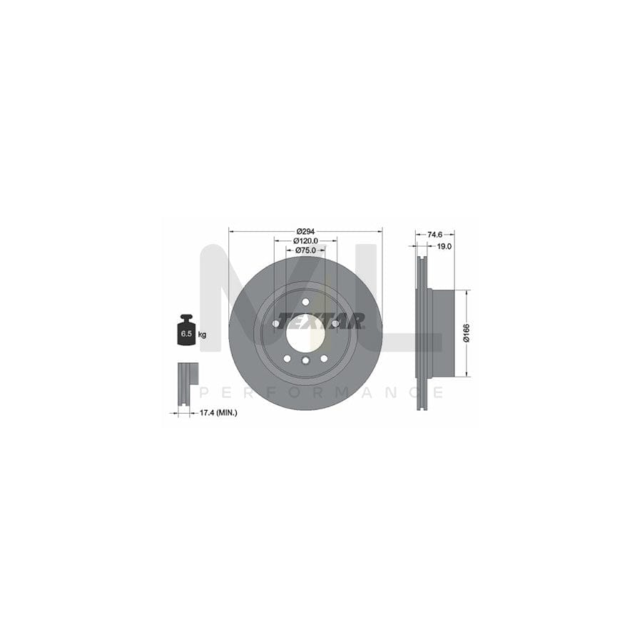 TEXTAR 92146100 Brake Disc Externally Vented, without wheel hub, without wheel studs | ML Performance Car Parts