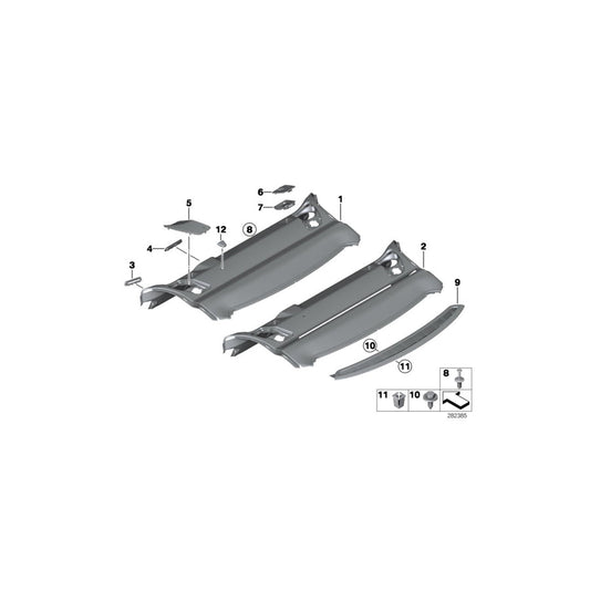 Genuine BMW 51467277113 F06 Storage Tray, Retracting Sun Blind SCHWARZ (Inc. ALPINA B6, 640iX & 650iX 4.0) | ML Performance US Car Parts