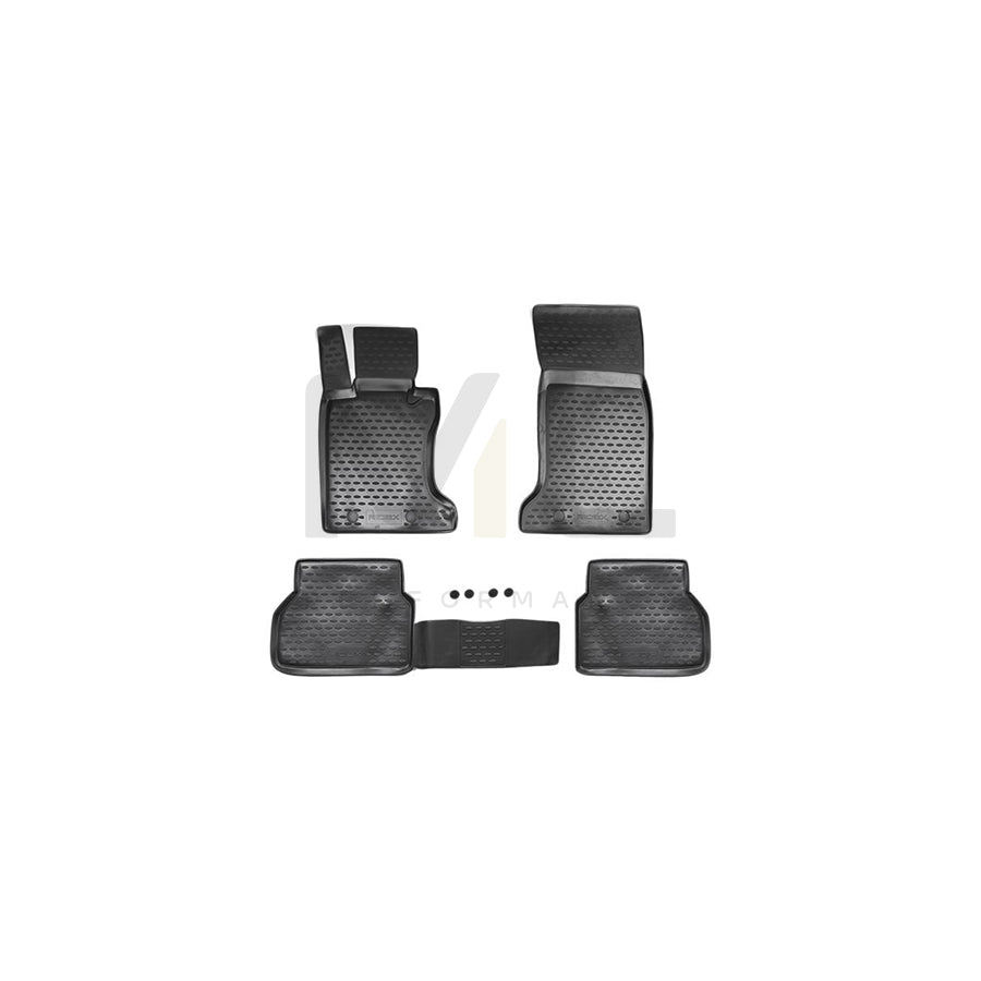 RIDEX Tailored 215A0012 Floor mat set for BMW 5 Saloon (E60) Elastomer, Front and Rear, Quantity: 4, Black