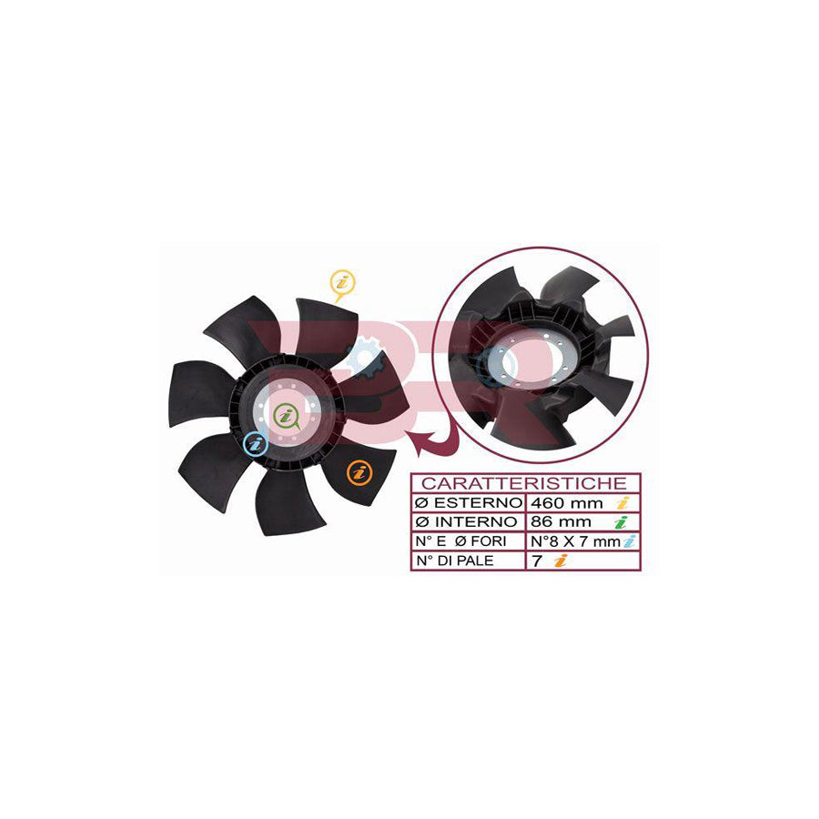 Botto Ricambi Brac8717 Fan Wheel, Engine Cooling for Fiat Ducato