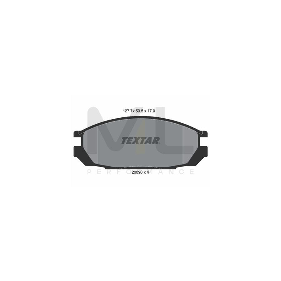 TEXTAR 2009801 Brake pad set not prepared for wear indicator | ML Performance Car Parts