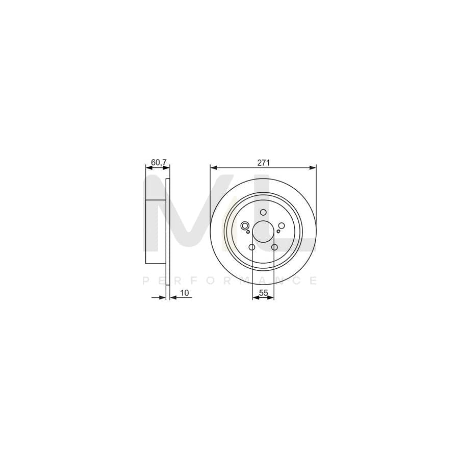BOSCH 0 986 479 613 Brake Disc for TOYOTA AVENSIS Solid, Oiled | ML Performance Car Parts