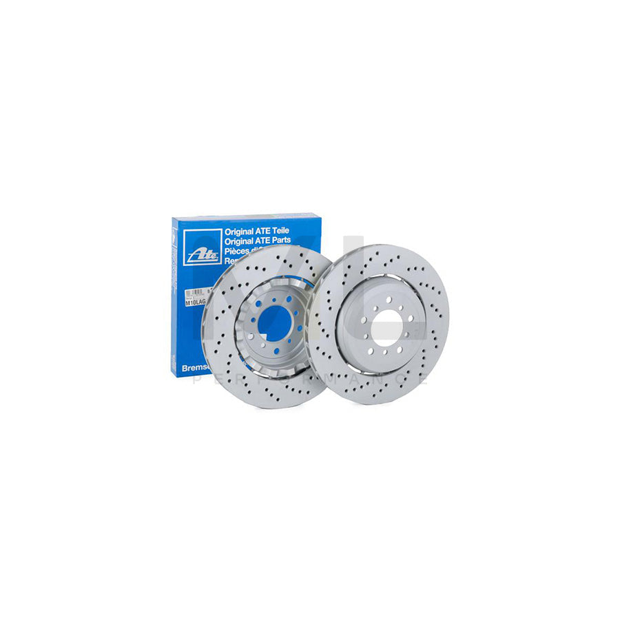 ATE 24.0128-0208.2 Brake Disc Perforated / Vented, Two-piece brake disc, Coated, High-carbon, with bolts/screws