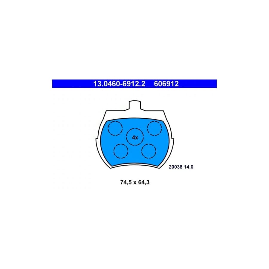 ATE 13.0460-6912.2 Brake Pad Set