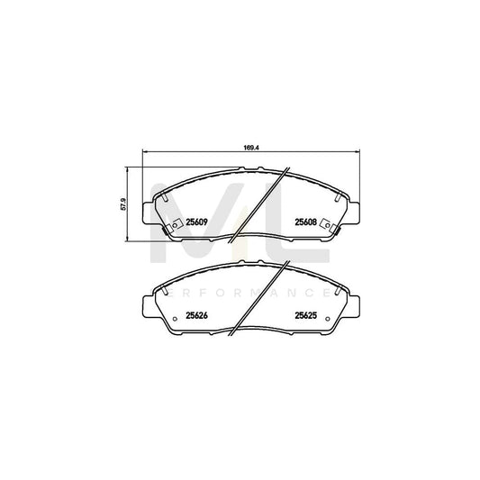 Hella 8DB 355 020-211 Brake Pad Set With Acoustic Wear Warning, With Accessories