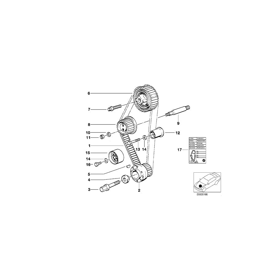 Genuine BMW 11317624063 E30 E34 Service Kit Toothed Belt (Inc. 318i, 518i & 316i) | ML Performance UK Car Parts