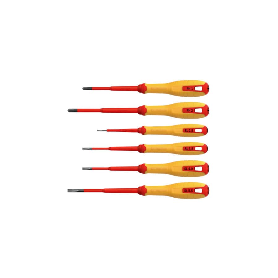 Hultafors HUL444455 VDE Phillips & Slotted Screwdriver Set, 6 Piece
