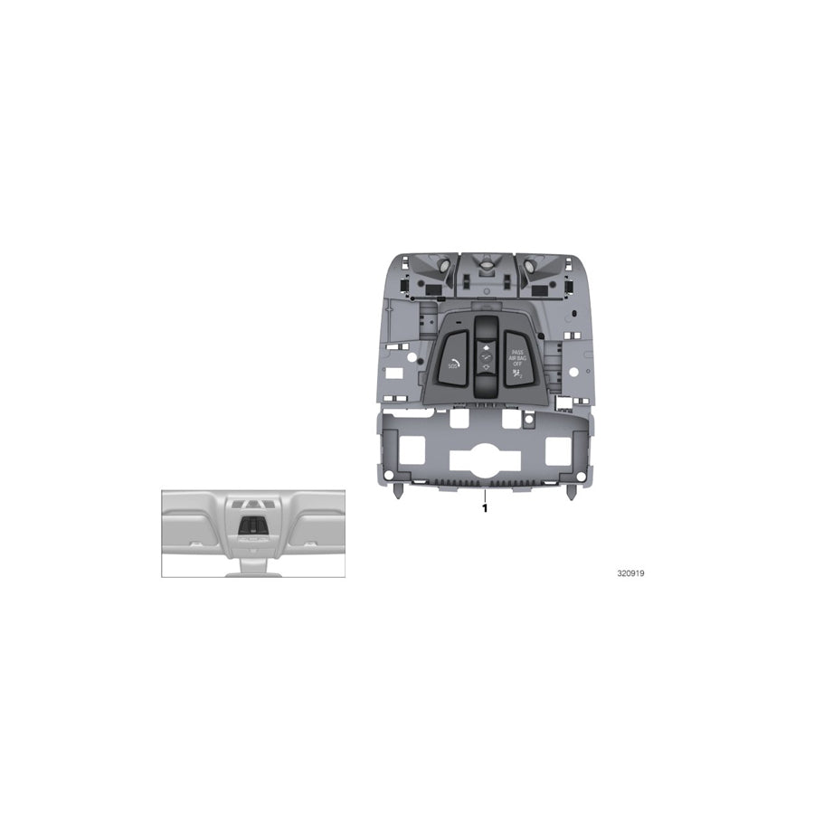 Genuine BMW 61316999350 F48 F45 F39 Headliner Control Module (Inc. 225iX, 225i & X1 18dX) | ML Performance US