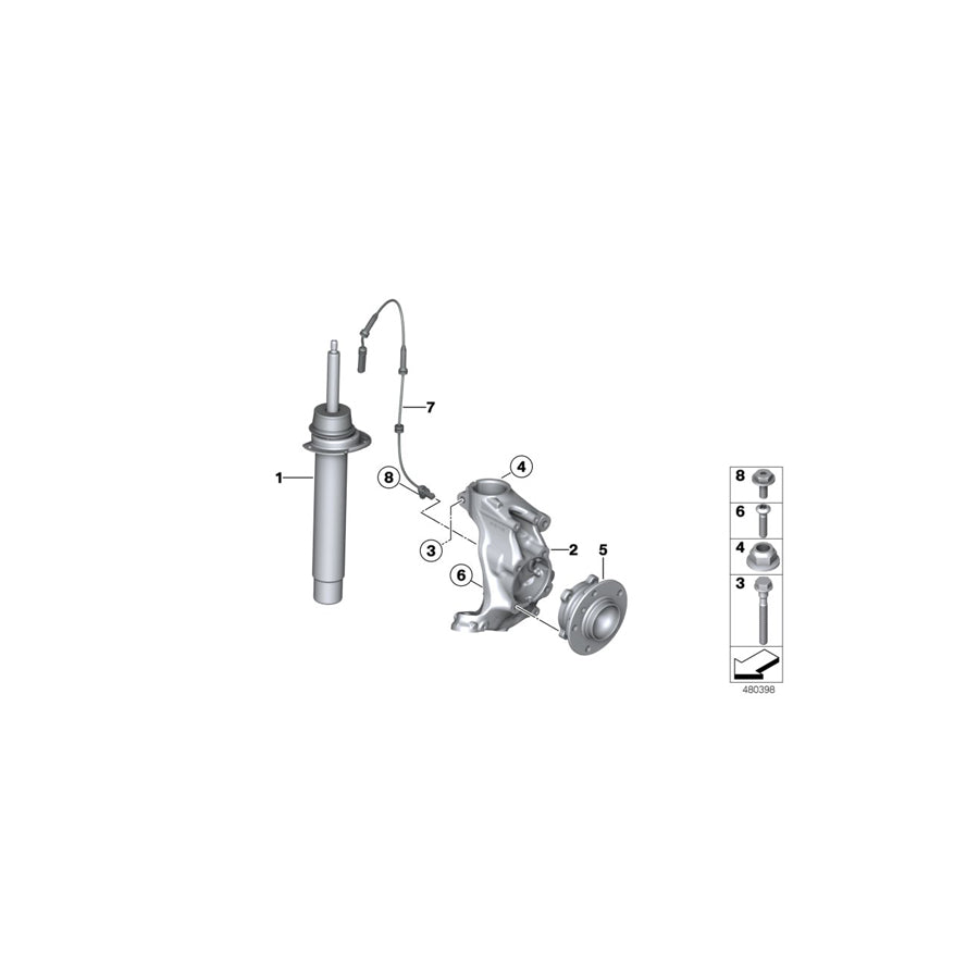 Genuine BMW 31316883326 F32 Spring Strut, Front (Inc. 430d & 440i) | ML Performance US Car Parts