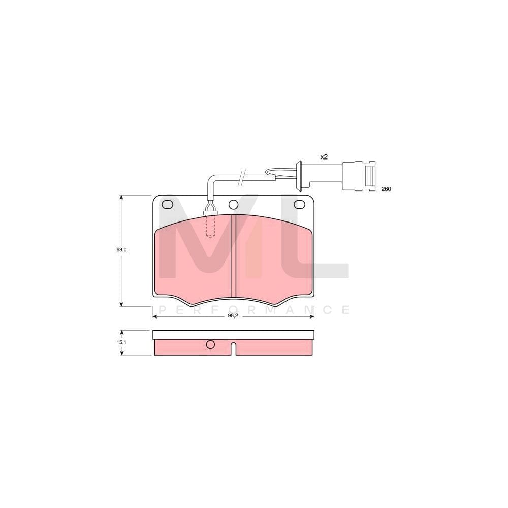 TRW Gdb691 Brake Pad Set For Ford Granada Incl. Wear Warning Contact | ML Performance Car Parts