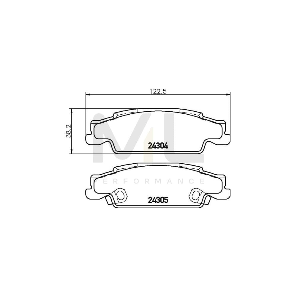 Hella 8DB 355 006-801 Brake Pad Set With Acoustic Wear Warning