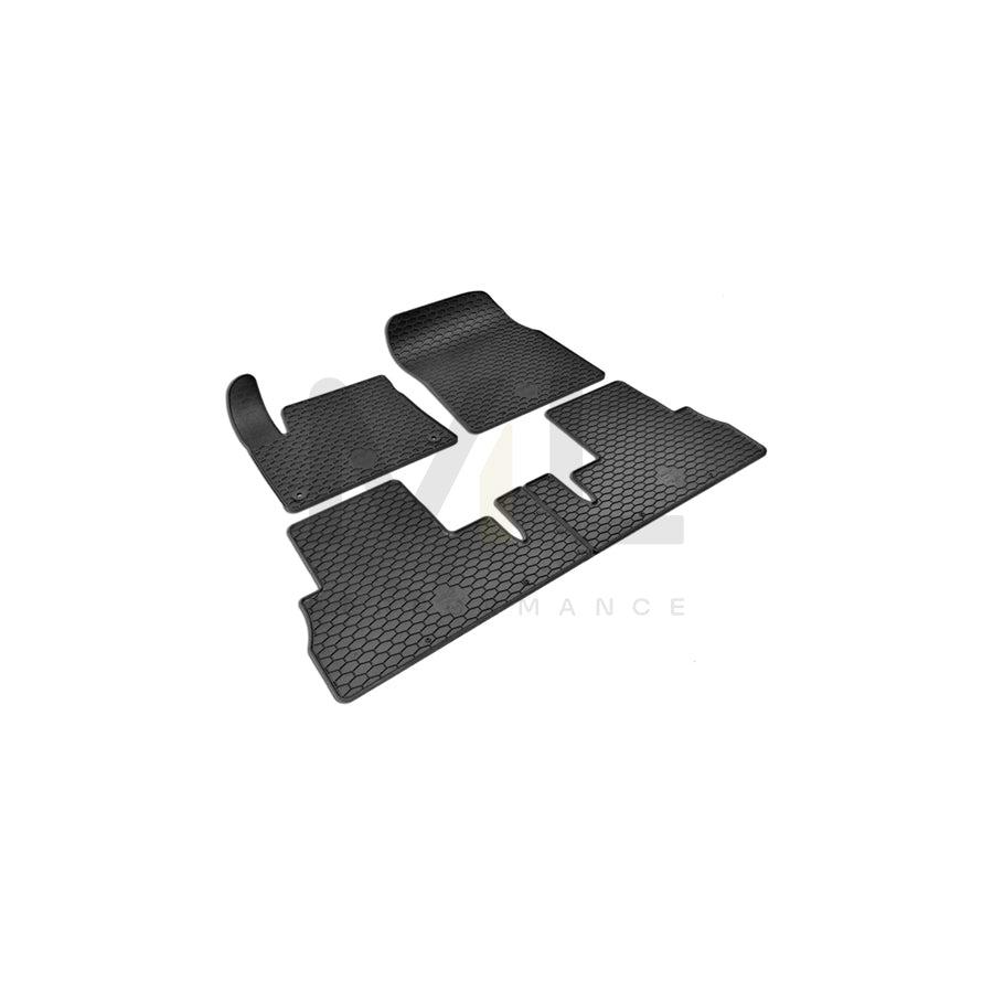 WALSER RubberLine 50868 Floor mat set Elastomer, Front and Rear, Black
